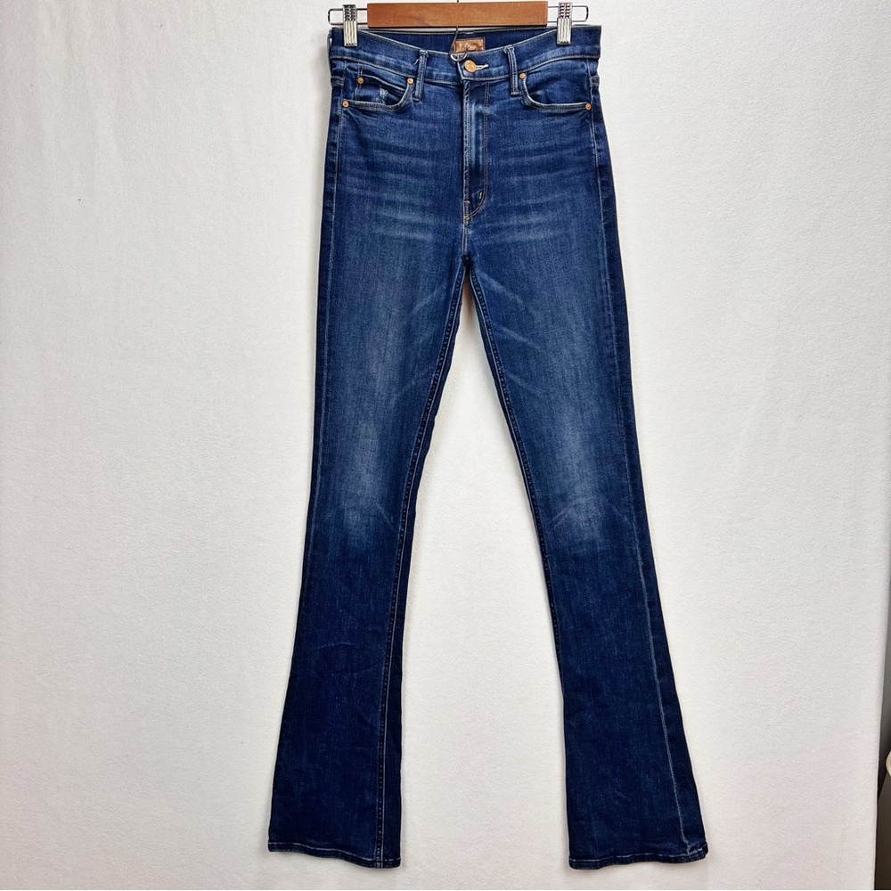 MOTHER High Waisted Runaway Skinny Flare Jeans SIZE 27 Teaming Up Stretch Denim - Picture 2 of 14